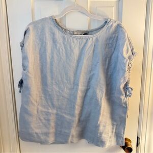 Everlane Drawstring Tunic 100% Linen Pastel Blue | Medium